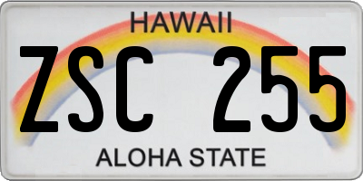 HI license plate ZSC255