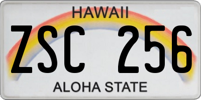 HI license plate ZSC256