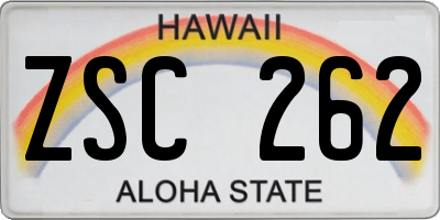 HI license plate ZSC262