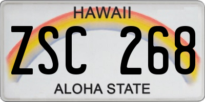 HI license plate ZSC268