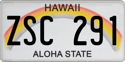 HI license plate ZSC291