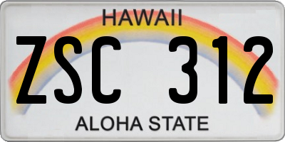 HI license plate ZSC312