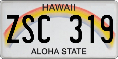 HI license plate ZSC319