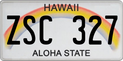 HI license plate ZSC327