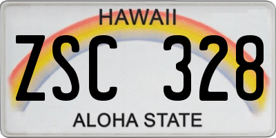 HI license plate ZSC328