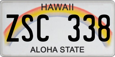 HI license plate ZSC338