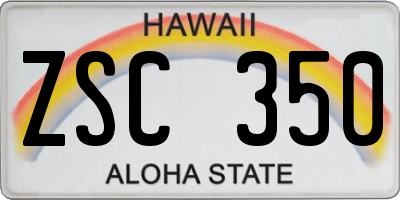 HI license plate ZSC350
