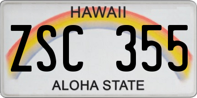 HI license plate ZSC355