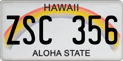 HI license plate ZSC356