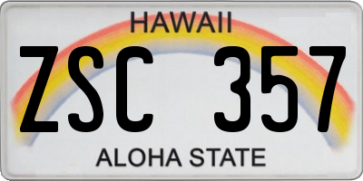 HI license plate ZSC357