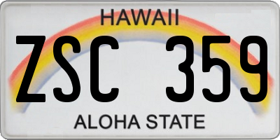 HI license plate ZSC359