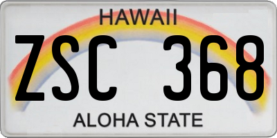 HI license plate ZSC368