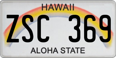 HI license plate ZSC369