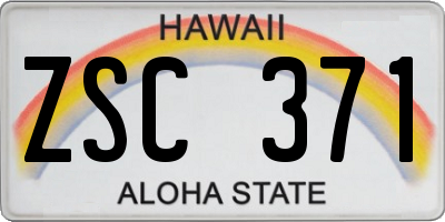 HI license plate ZSC371