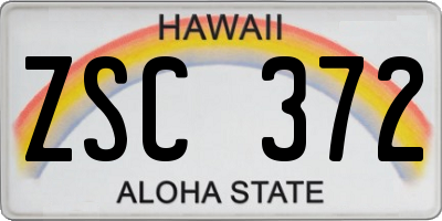 HI license plate ZSC372