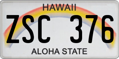 HI license plate ZSC376