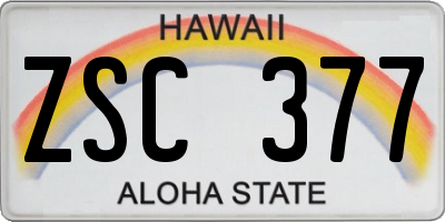 HI license plate ZSC377