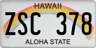 HI license plate ZSC378