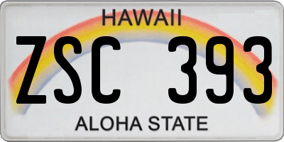 HI license plate ZSC393