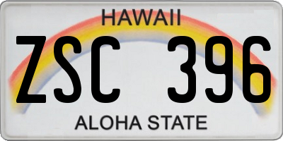 HI license plate ZSC396