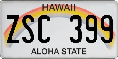 HI license plate ZSC399