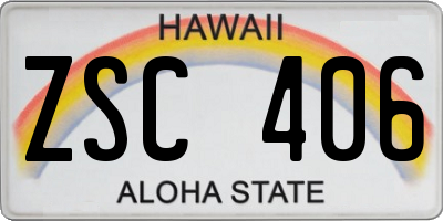 HI license plate ZSC406