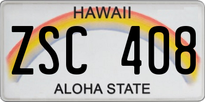 HI license plate ZSC408