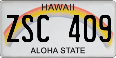HI license plate ZSC409