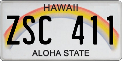 HI license plate ZSC411