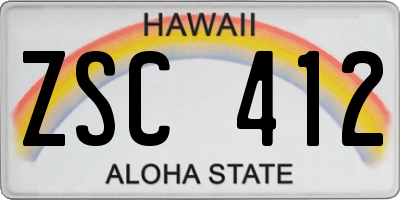HI license plate ZSC412