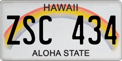 HI license plate ZSC434