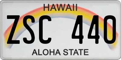 HI license plate ZSC440
