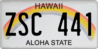 HI license plate ZSC441