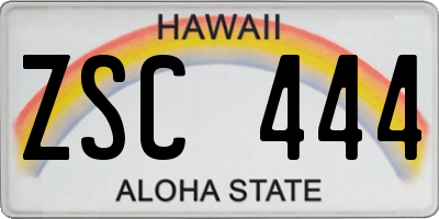 HI license plate ZSC444