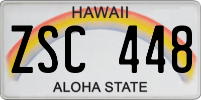 HI license plate ZSC448
