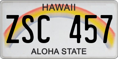 HI license plate ZSC457