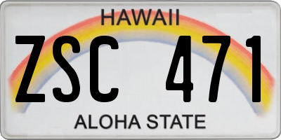 HI license plate ZSC471
