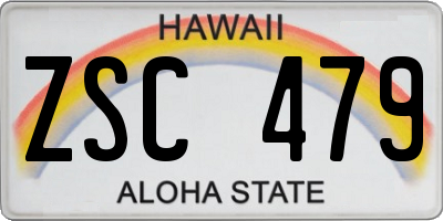 HI license plate ZSC479