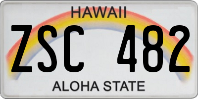 HI license plate ZSC482