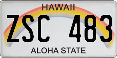 HI license plate ZSC483