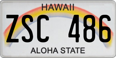 HI license plate ZSC486
