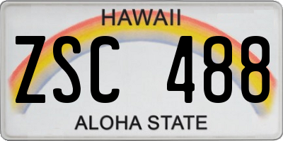 HI license plate ZSC488