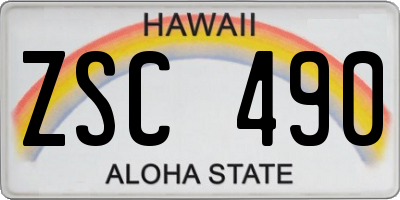 HI license plate ZSC490
