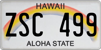 HI license plate ZSC499