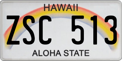HI license plate ZSC513