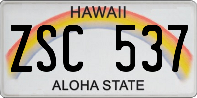 HI license plate ZSC537