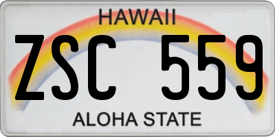 HI license plate ZSC559