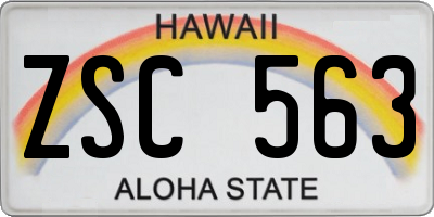 HI license plate ZSC563