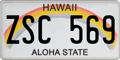 HI license plate ZSC569