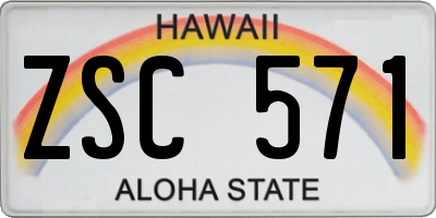 HI license plate ZSC571